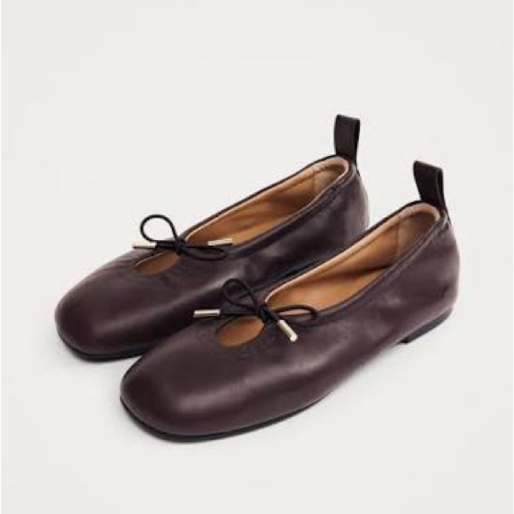 Alohas Brown Leather Ballet Flats - Picture 3 of 8